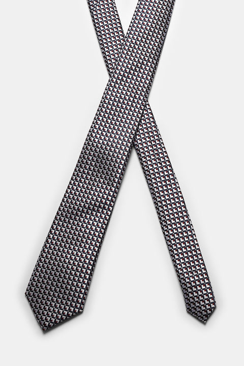 Jacquard Tie 7 cm Gray