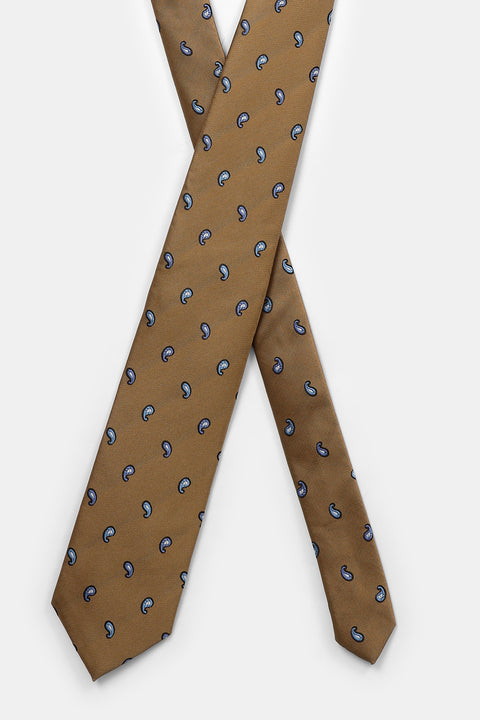 Jacquard Tie 7 cm Brown