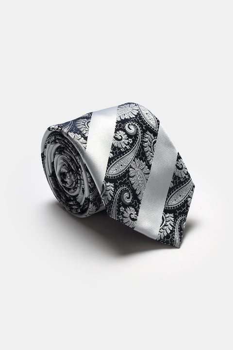 Stripe Tie 7 cm Light Gray