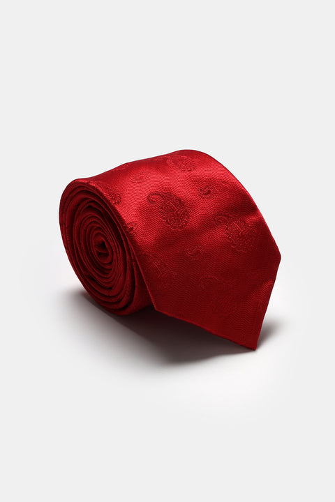 Jacquard Tie 7 cm Red
