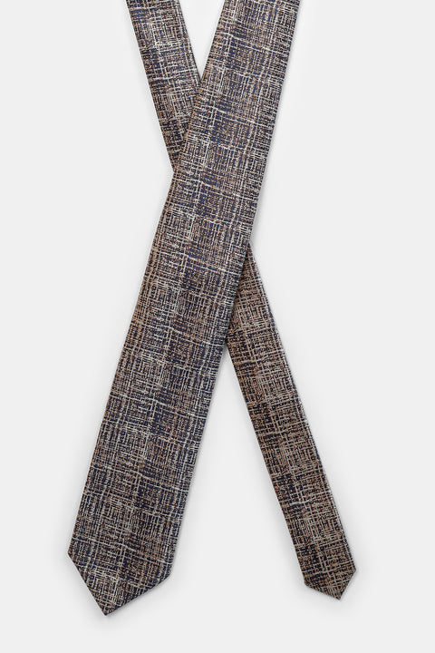 Jacquard Tie 7 cm Brown