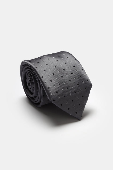Jacquard Tie 7 cm Gray