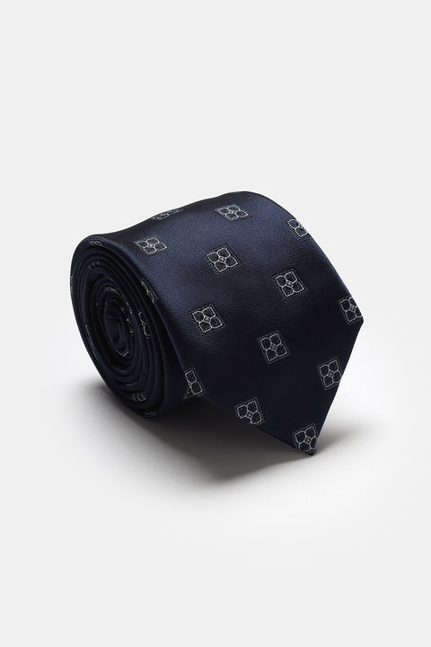 Jacquard Tie 7 cm Dark Blue
