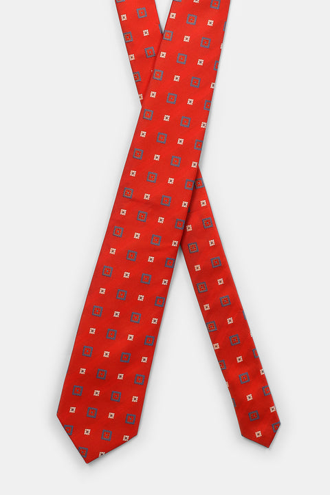 Jacquard Tie 7 cm Red