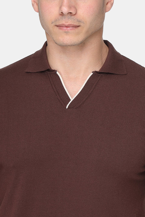 Polo Shirt Regular Fit Knitted Brown