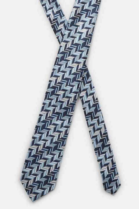 Jacquard Tie 7 cm Blue