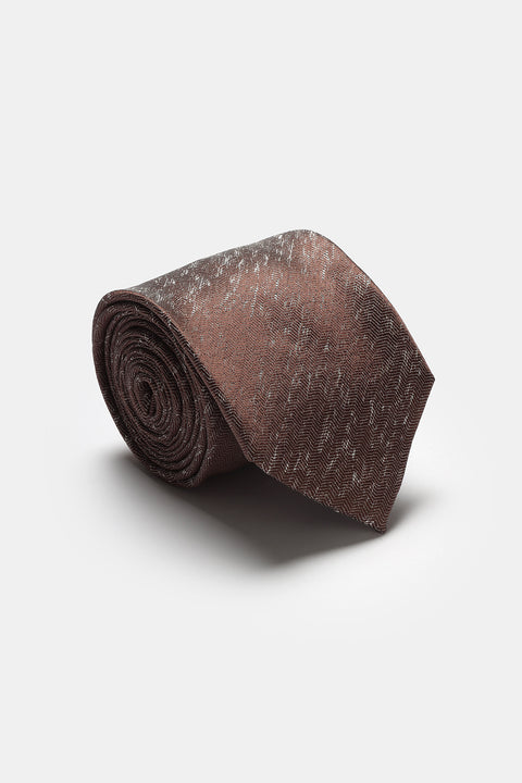 Jacquard Tie 7 cm Beige