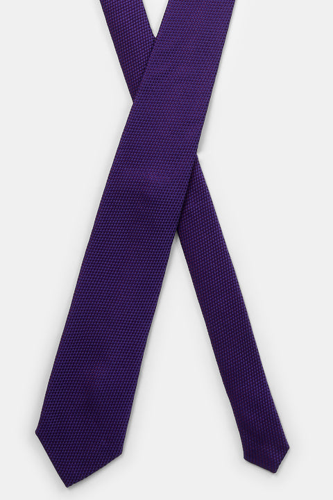 Jacquard Tie 7 cm Purple