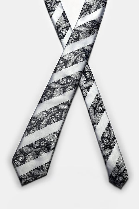 Stripe Tie 7 cm Light Gray