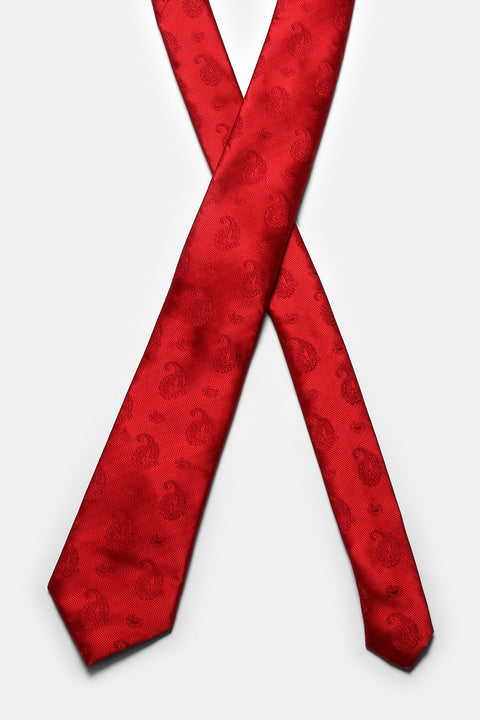 Jacquard Tie 7 cm Red