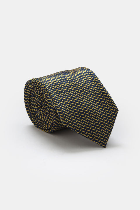 Jacquard Tie 7 cm Yellow
