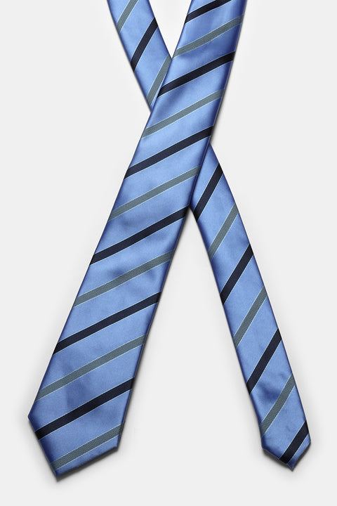Stripe tie 7 cm Light Blue