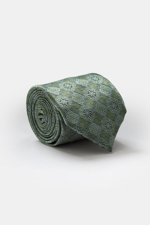 Jacquard Tie 7 cm Green