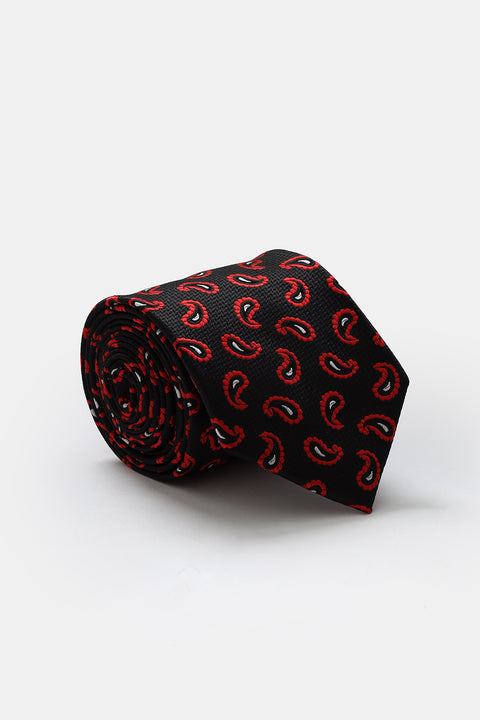 Jacquard Tie 7 cm Black