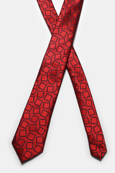 Jacquard Tie 7 cm Red