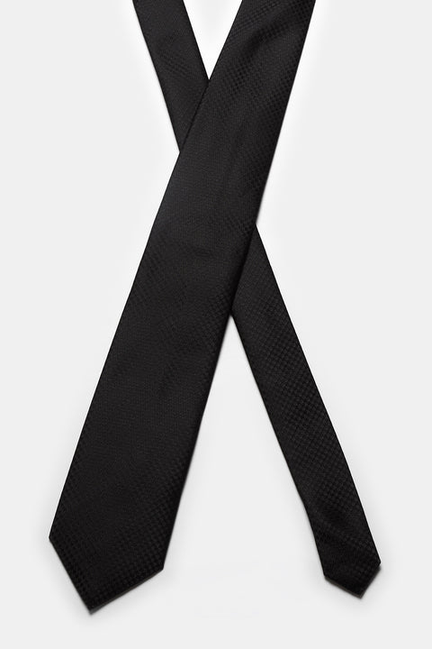 Jacquard Tie 7 cm Black