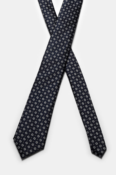 Jacquard Tie 7 cm Dark Blue