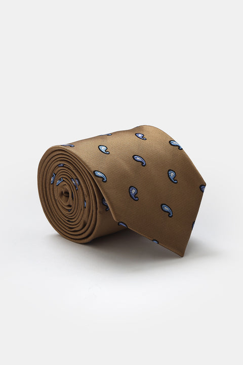 Jacquard Tie 7 cm Brown