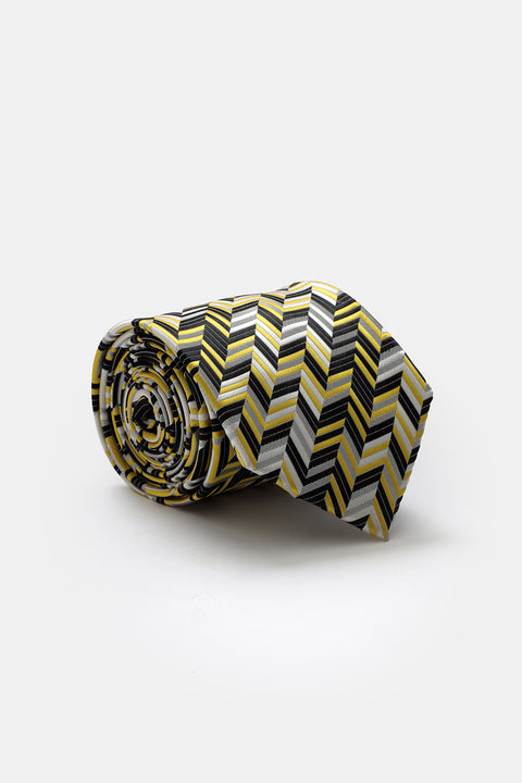 Jacquard Tie 7 cm Yellow