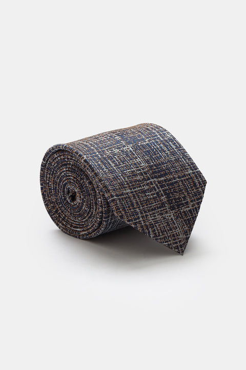 Jacquard Tie 7 cm Brown