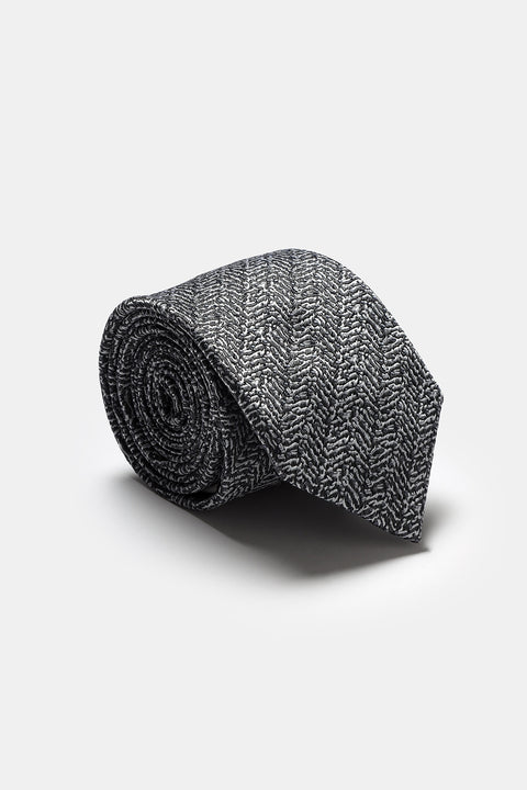 Jacquard Tie 7 cm Black