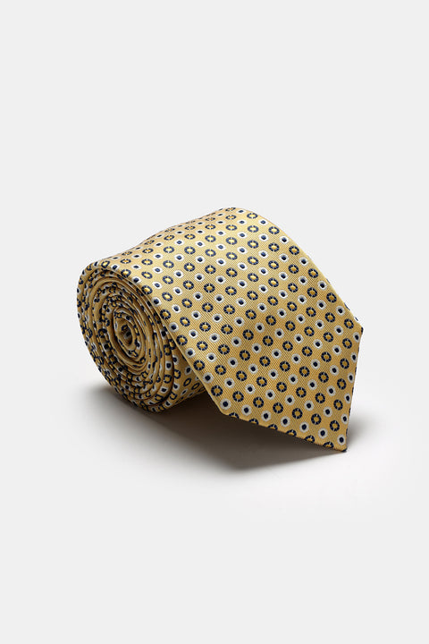 Jacquard Tie 7 cm Yellow