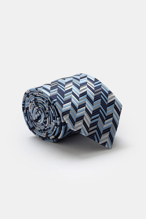 Jacquard Tie 7 cm Blue