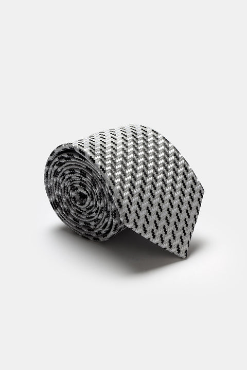 Jacquard Tie 7 cm Gray