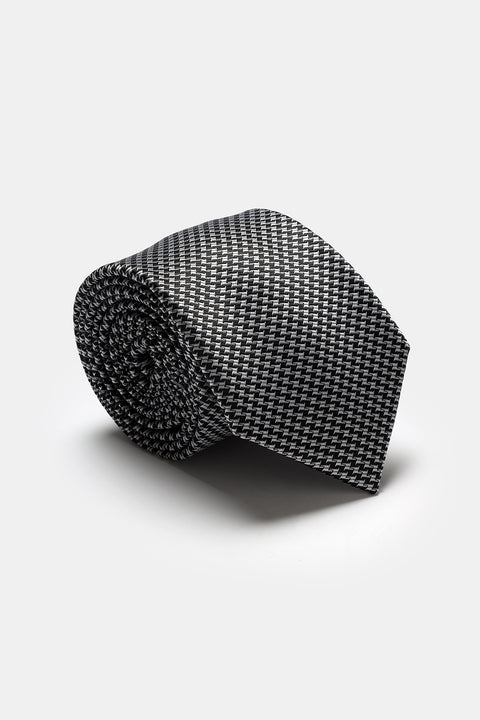 Jacquard Tie 7 cm Black