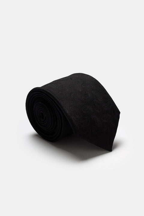 Jacquard Tie 7 cm Black