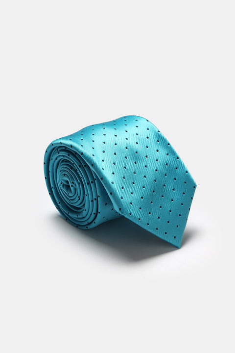 Jacquard Tie 7 cm Turquoise