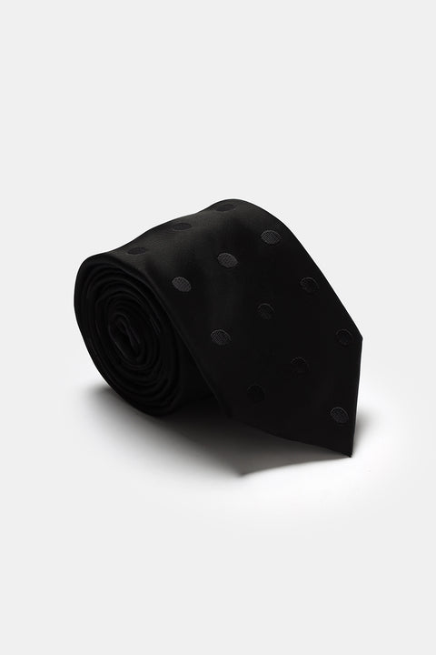 Jacquard Tie 7 cm Black