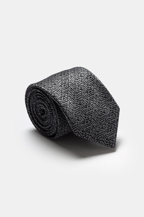 Jacquard Tie 7 cm Gray