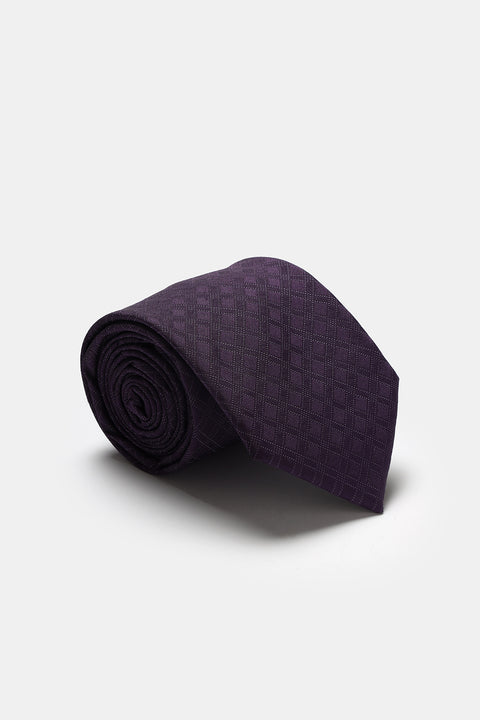 Jacquard Tie 7 cm Purple