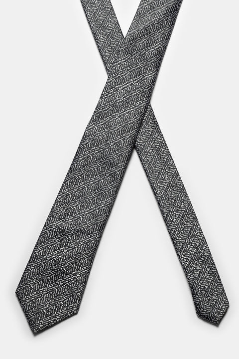 Jacquard Tie 7 cm Black
