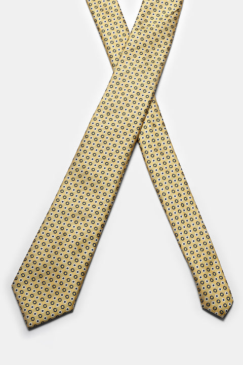 Jacquard Tie 7 cm Yellow