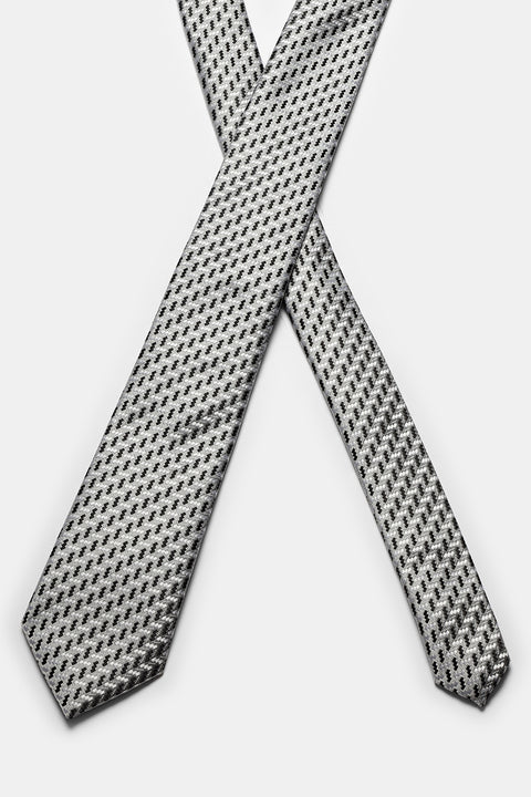 Jacquard Tie 7 cm Gray