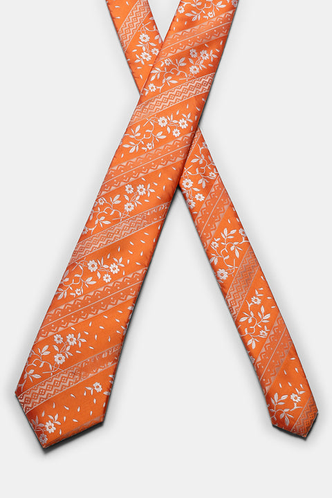 Jacquard Tie 7 cm Orange