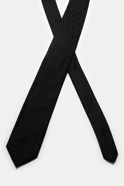 Jacquard Tie 7 cm Black