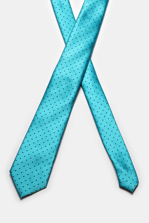 Jacquard Tie 7 cm Turquoise