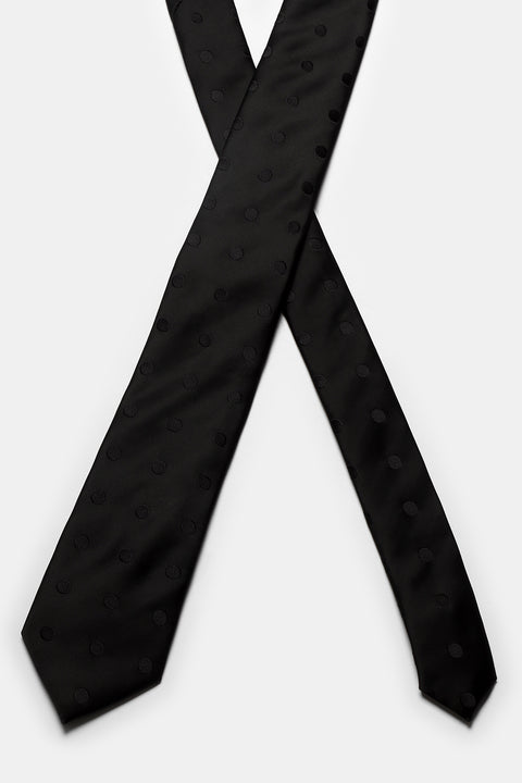 Jacquard Tie 7 cm Black