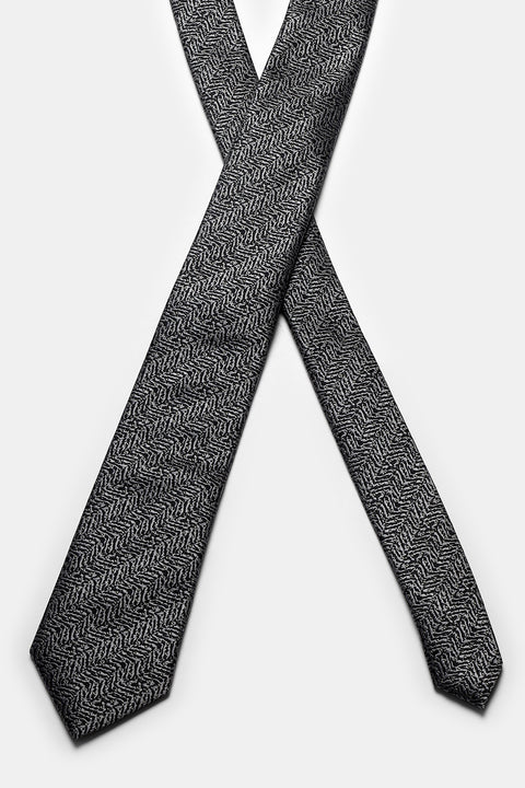 Jacquard Tie 7 cm Gray