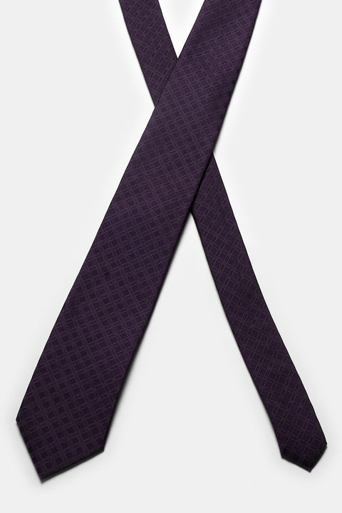 Jacquard Tie 7 cm Purple