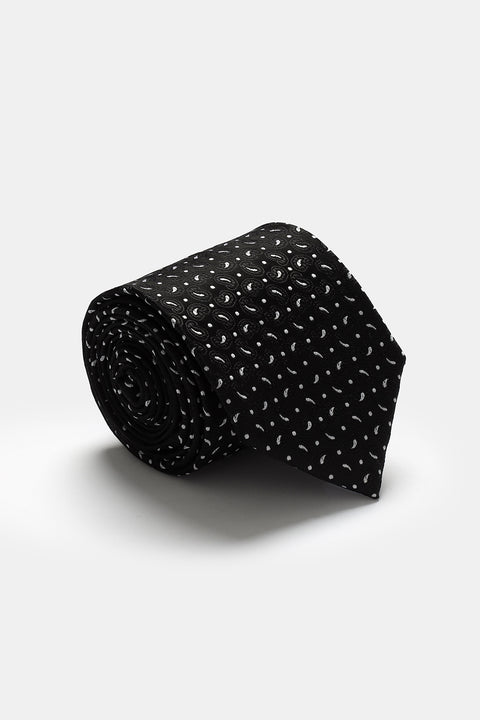 Jacquard Tie 7 cm Black