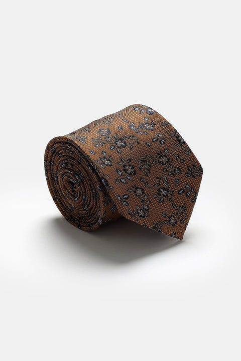 Jacquard Tie 7 cm Beige