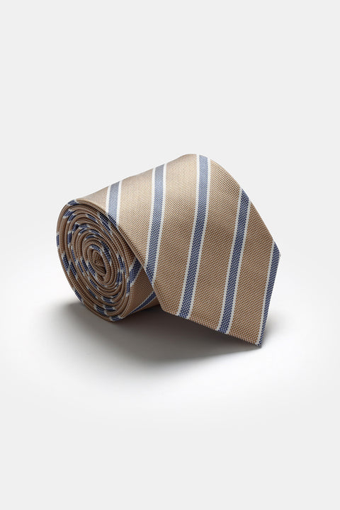 Stripe Tie 7 cm Beige