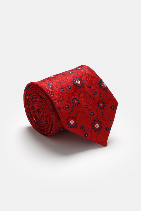 Jacquard Tie 7 cm Red