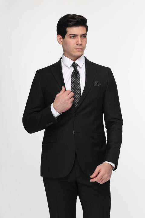 Slim Fit Suit Black