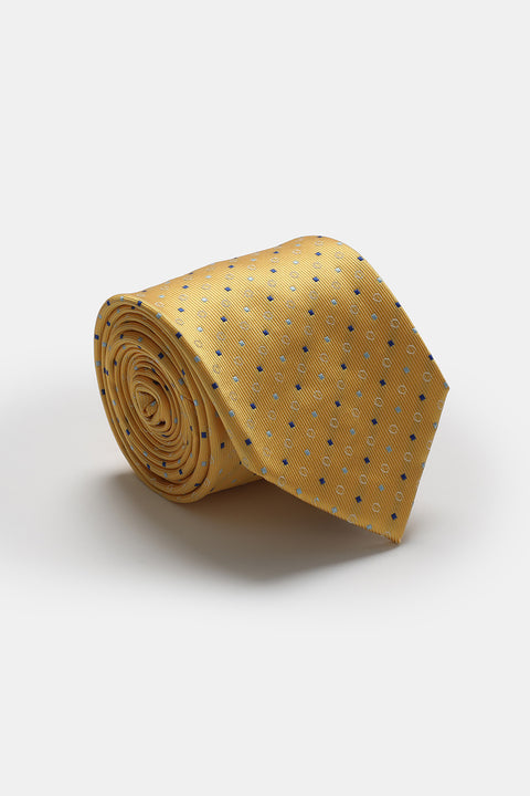 Jacquard Tie 7 cm Yellow