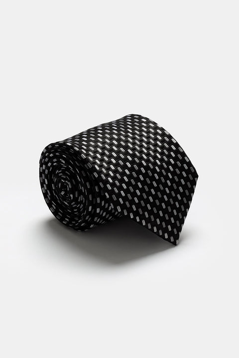 Jacquard Tie 7 cm Black